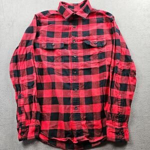 Red Checkered Flannel Shirt Mens Medium Lumberjack Goodfellow Cotton